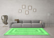 Machine Washable Solid Emerald Green Modern Area Rugs in a Living Room,, wshabs1337emgrn