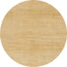 Round Abstract Orange Solid Rug, abs1338