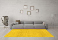 Machine Washable Solid Yellow Modern Rug, wshabs1338yw