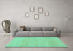 Machine Washable Solid Turquoise Modern Area Rugs in a Living Room,, wshabs1338turq