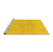 Sideview of Machine Washable Solid Yellow Modern Rug, wshabs1338yw