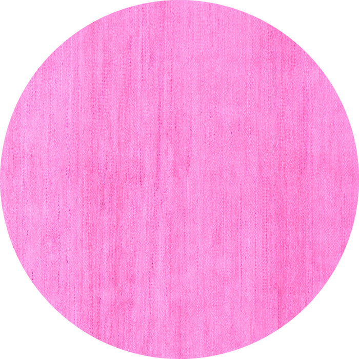 Round Solid Pink Modern Rug, abs1338pnk
