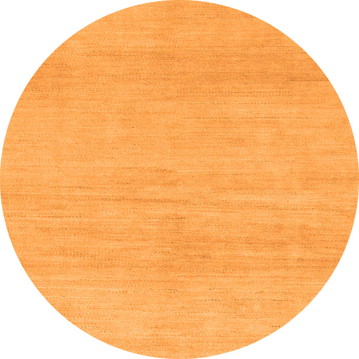 Round Solid Orange Modern Rug, abs1338org