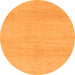 Round Solid Orange Modern Rug, abs1338org