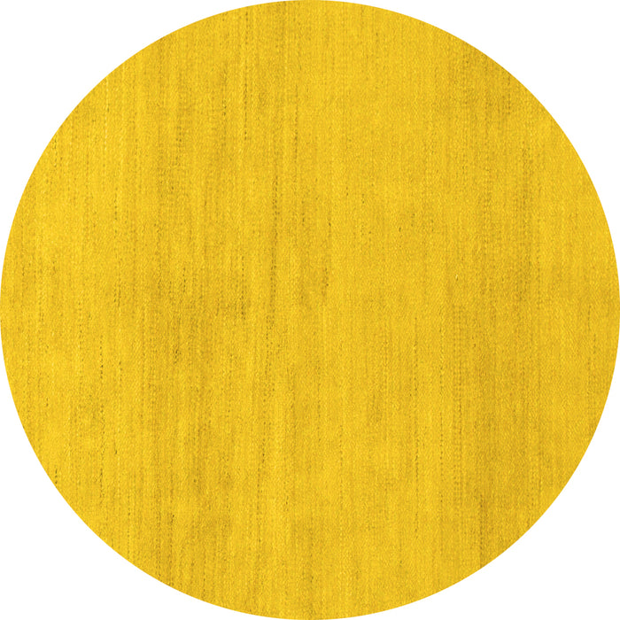 Round Solid Yellow Modern Rug, abs1338yw