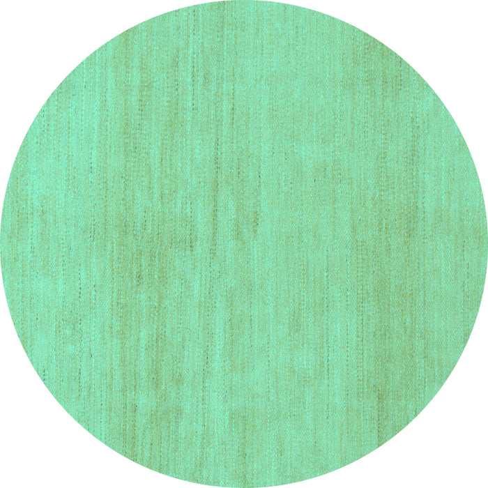 Round Solid Turquoise Modern Rug, abs1338turq