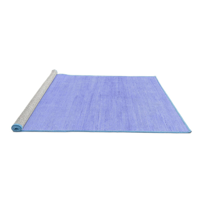 Sideview of Machine Washable Solid Blue Modern Rug, wshabs1338blu