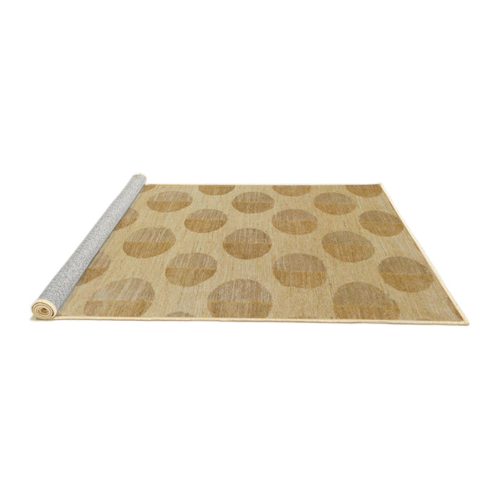 Sideview of Machine Washable Abstract Yellow Rug, wshabs1339