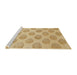 Sideview of Machine Washable Abstract Yellow Rug, wshabs1339