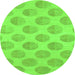 Round Solid Green Modern Rug, abs1339grn