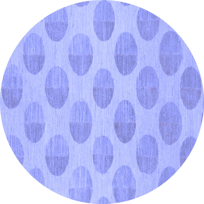 Round Solid Blue Modern Rug, abs1339blu