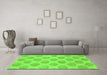 Machine Washable Solid Green Modern Area Rugs in a Living Room,, wshabs1339grn