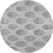 Round Machine Washable Solid Gray Modern Rug, wshabs1339gry