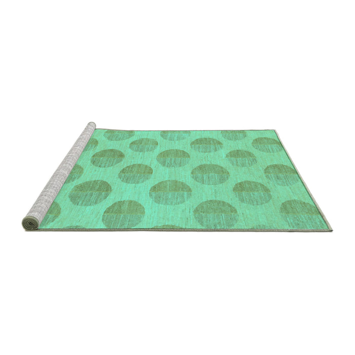 Sideview of Machine Washable Solid Turquoise Modern Area Rugs, wshabs1339turq