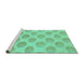 Sideview of Machine Washable Solid Turquoise Modern Area Rugs, wshabs1339turq