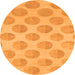 Round Machine Washable Solid Orange Modern Area Rugs, wshabs1339org