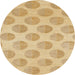 Round Abstract Yellow Solid Rug, abs1339