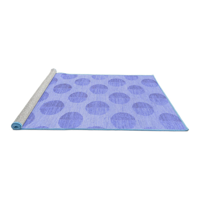 Sideview of Machine Washable Solid Blue Modern Rug, wshabs1339blu