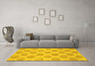 Machine Washable Solid Yellow Modern Rug in a Living Room, wshabs1339yw