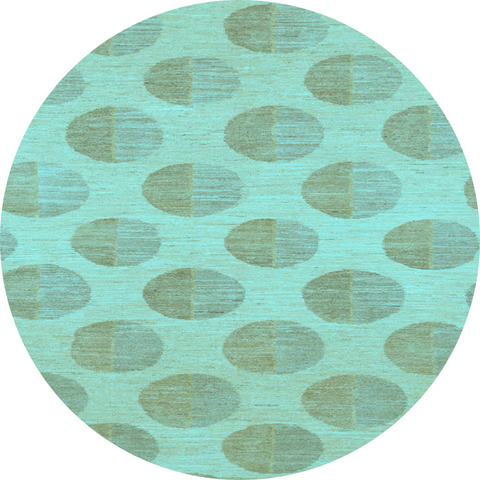 Round Machine Washable Solid Light Blue Modern Rug, wshabs1339lblu