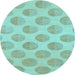 Round Machine Washable Solid Light Blue Modern Rug, wshabs1339lblu