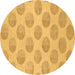 Round Solid Brown Modern Rug, abs1339brn