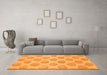 Machine Washable Solid Orange Modern Area Rugs in a Living Room, wshabs1339org