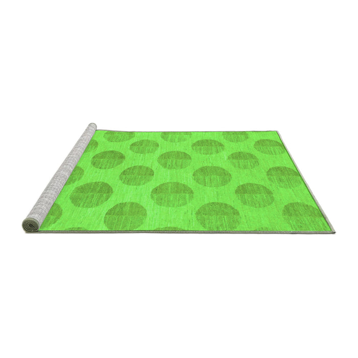 Sideview of Machine Washable Solid Green Modern Area Rugs, wshabs1339grn
