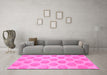 Machine Washable Solid Pink Modern Rug in a Living Room, wshabs1339pnk