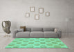 Machine Washable Solid Turquoise Modern Area Rugs in a Living Room,, wshabs1339turq