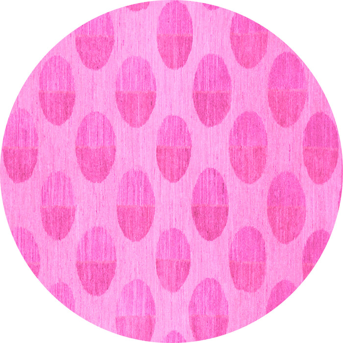 Round Solid Pink Modern Rug, abs1339pnk
