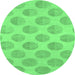 Round Machine Washable Solid Emerald Green Modern Area Rugs, wshabs1339emgrn