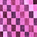 Square Machine Washable Checkered Purple Modern Area Rugs, wshabs133pur