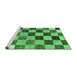 Sideview of Machine Washable Checkered Emerald Green Modern Area Rugs, wshabs133emgrn