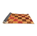 Sideview of Checkered Orange Modern Rug, abs133org