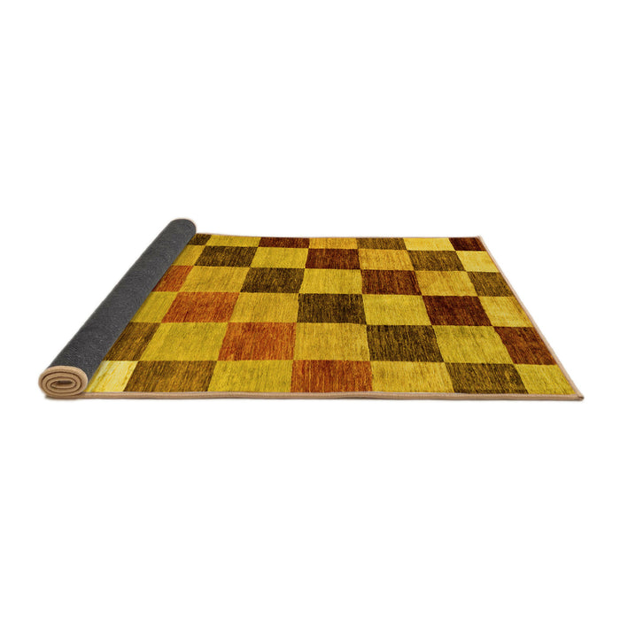 Sideview of Checkered Yellow Modern Rug, abs133yw
