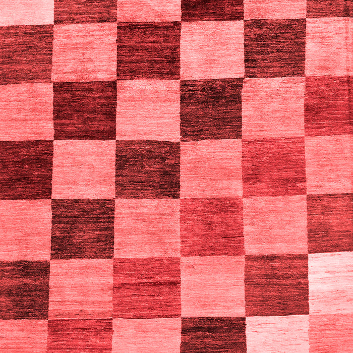 Machine Washable Checkered Red Modern Rug, wshabs133red