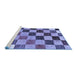 Sideview of Machine Washable Checkered Blue Modern Rug, wshabs133blu