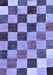 Machine Washable Checkered Blue Modern Rug, wshabs133blu