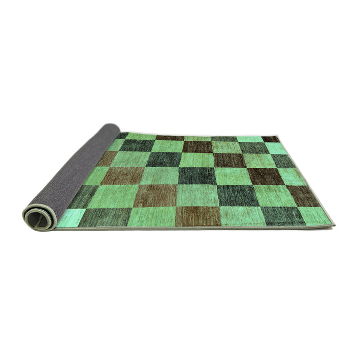 Sideview of Checkered Turquoise Modern Rug, abs133turq