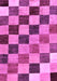 Machine Washable Checkered Purple Modern Area Rugs, wshabs133pur