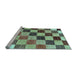 Sideview of Machine Washable Checkered Light Blue Modern Rug, wshabs133lblu