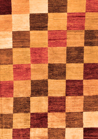 Checkered Orange Modern Rug, abs133org