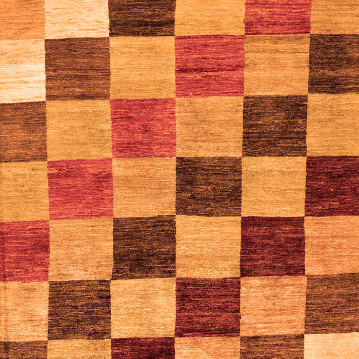 Checkered Orange Modern Rug, abs133org
