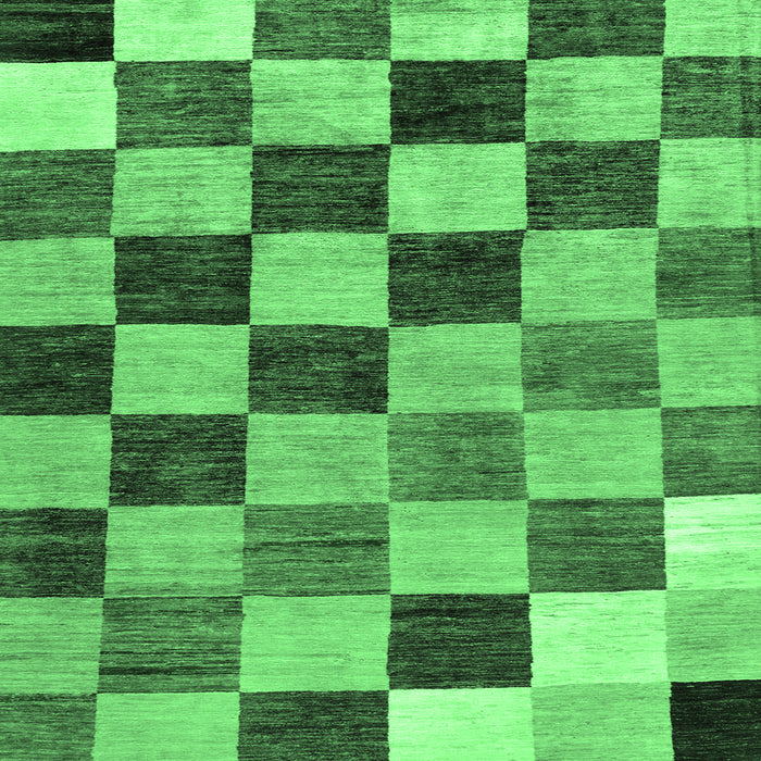 Square Checkered Emerald Green Modern Rug, abs133emgrn