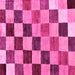Square Machine Washable Checkered Pink Modern Rug, wshabs133pnk