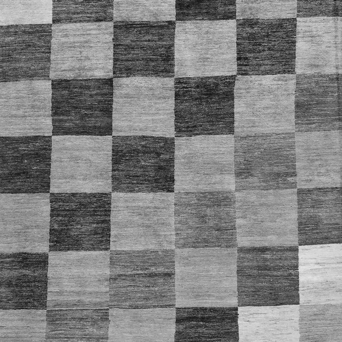 Machine Washable Checkered Gray Modern Rug, wshabs133gry