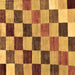 Square Machine Washable Checkered Brown Modern Rug, wshabs133brn