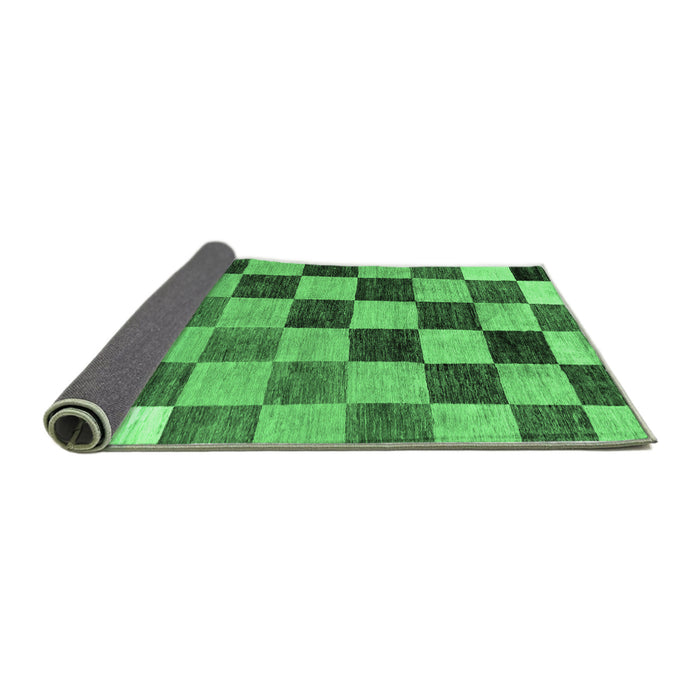 Sideview of Checkered Emerald Green Modern Rug, abs133emgrn