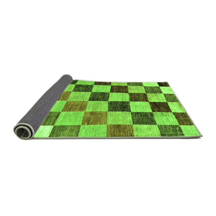 Sideview of Checkered Green Modern Rug, abs133grn